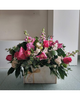 Caja con flores personalizada