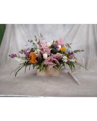 Caja con flores personalizada